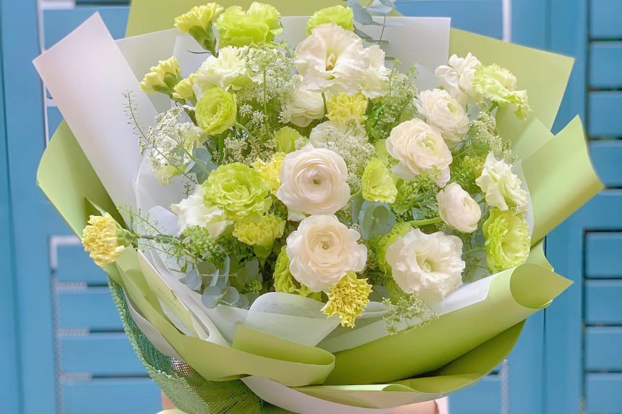 Bó hoa hồng được phối theo tông màu pastel cực kỳ đẹp mắt.