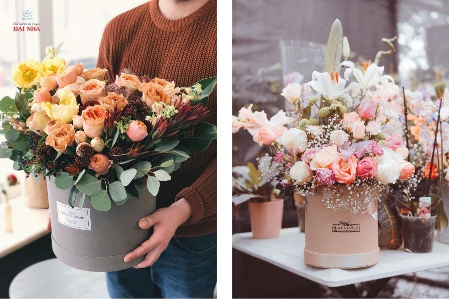 Thiết kế mẫu giỏ hoa 20/11 độc đáo.
